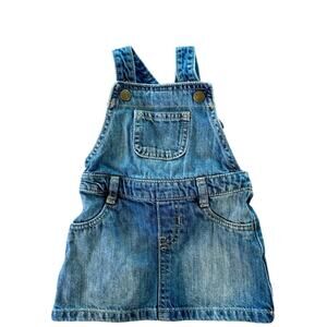 Old Navy Adorable Classic Infant Blue Denim Overall Dress, Size 12-18M